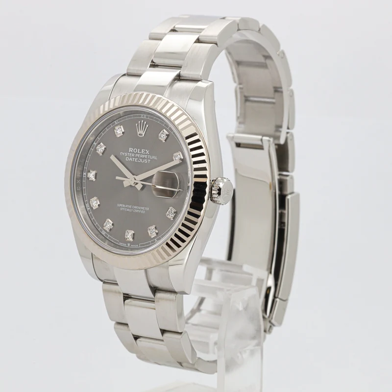 Rolex Datejust 41 126334 Rhodium Diamond Dial Qyster