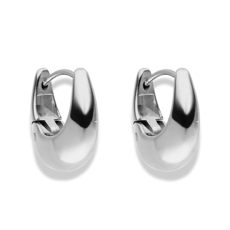 Oval Chunky Hoop Ohrringe 14K Vergoldet