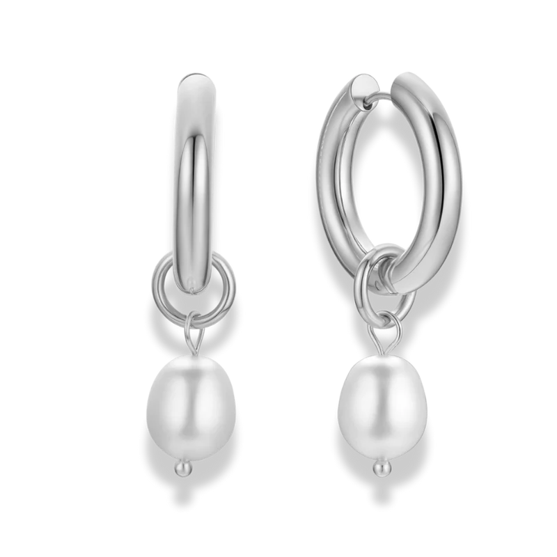 Everyday Bold Pearl Huggie Ohrringe 14K Vergoldet