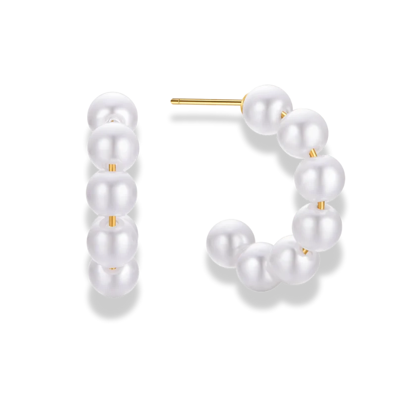 Nereya Pearl Simple Ohrstecker 14K Vergoldet
