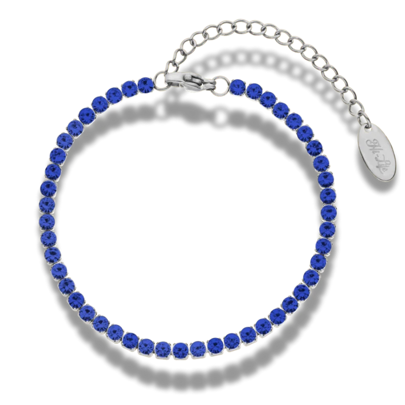 Blue Tennis Armband 14K Vergoldet