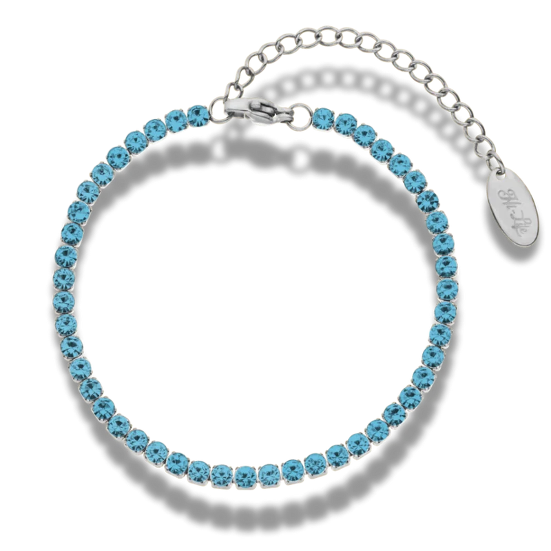 Aquamarine Tennis Armband 14K Vergoldet