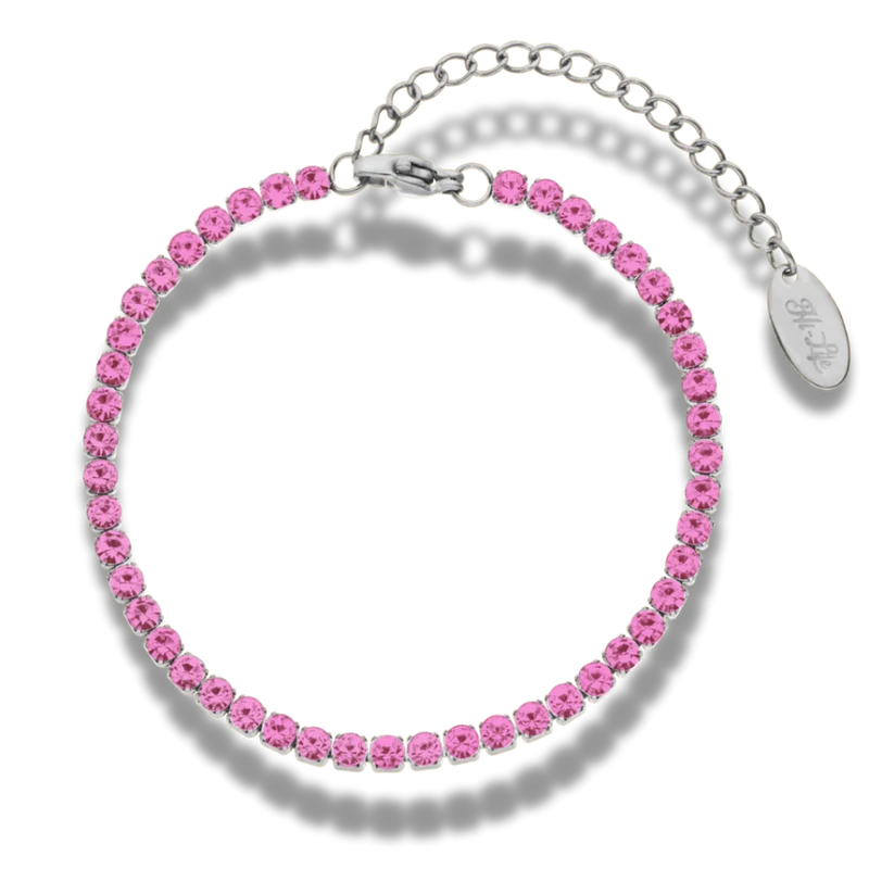 Sweet Pink Tennis Armband 14K Vergoldet