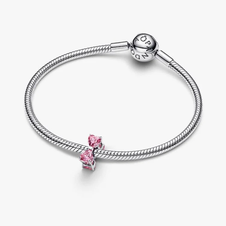 Sparkling Pink Bow Charms