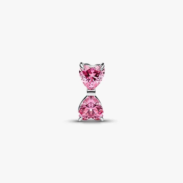 Sparkling Pink Bow Charms