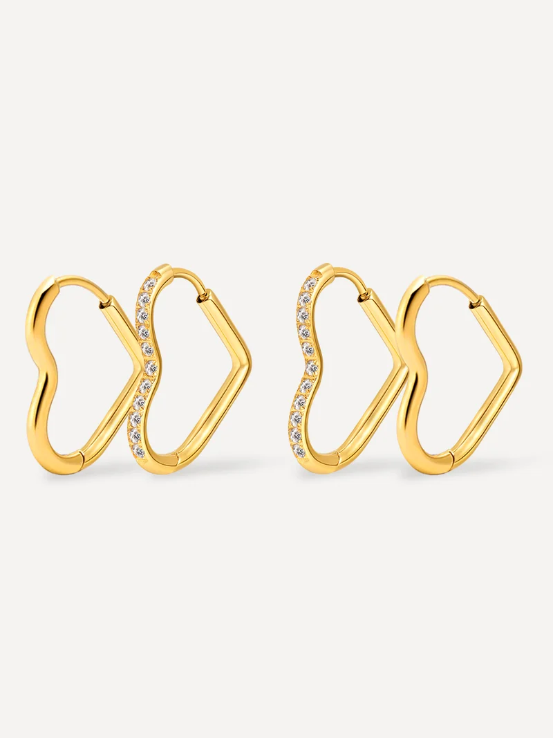 Glow & Grit Open Heart Ohrringe Set