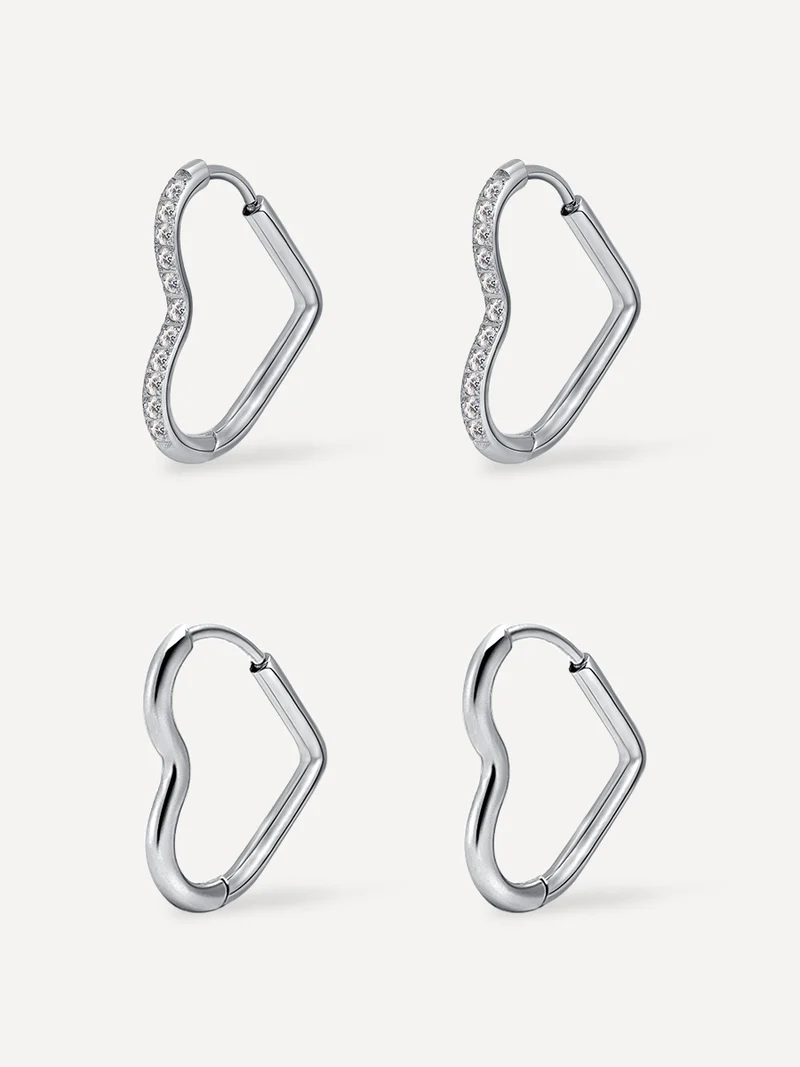 Glow & Grit Open Heart Ohrringe Set