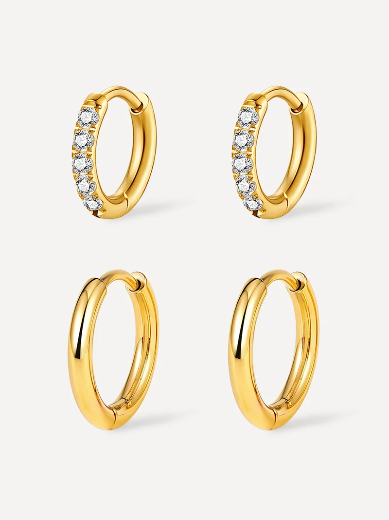 Slim & Shine Hoops Ohrringe Set