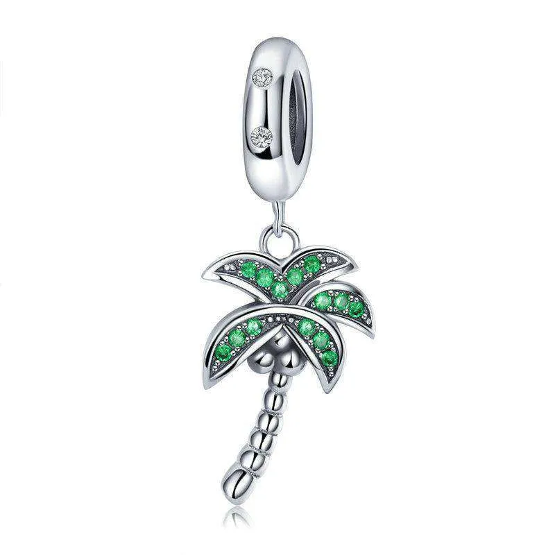 Palm Tree Dangle Charm | CZ