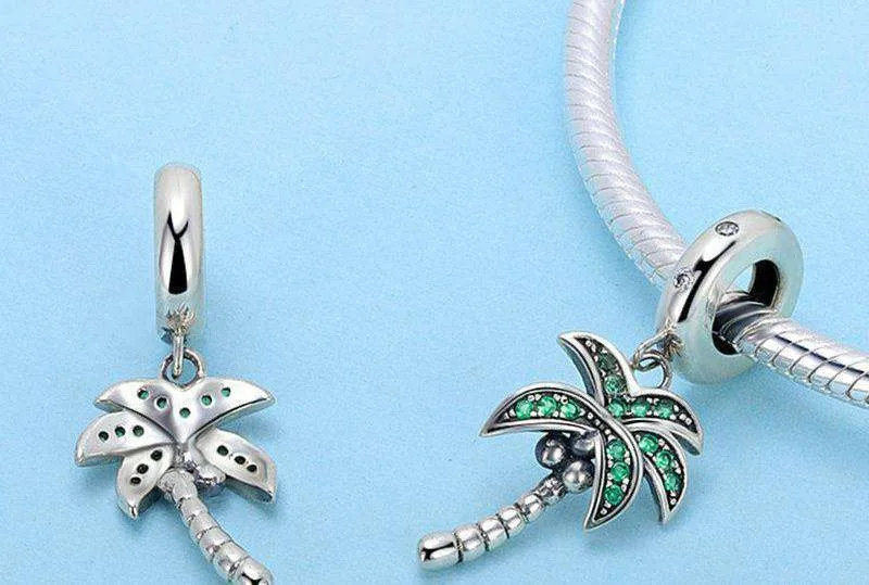 Palm Tree Dangle Charm | CZ