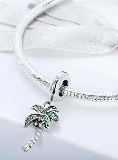 Palm Tree Dangle Charm | CZ