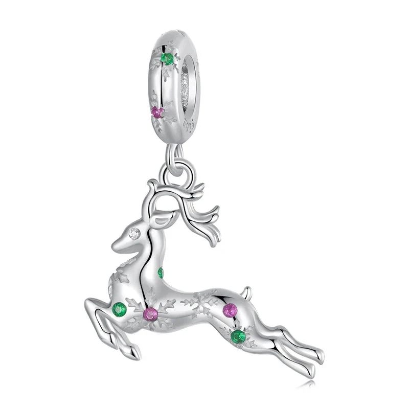 Beautiful Reindeer Dangle Charm | CZ
