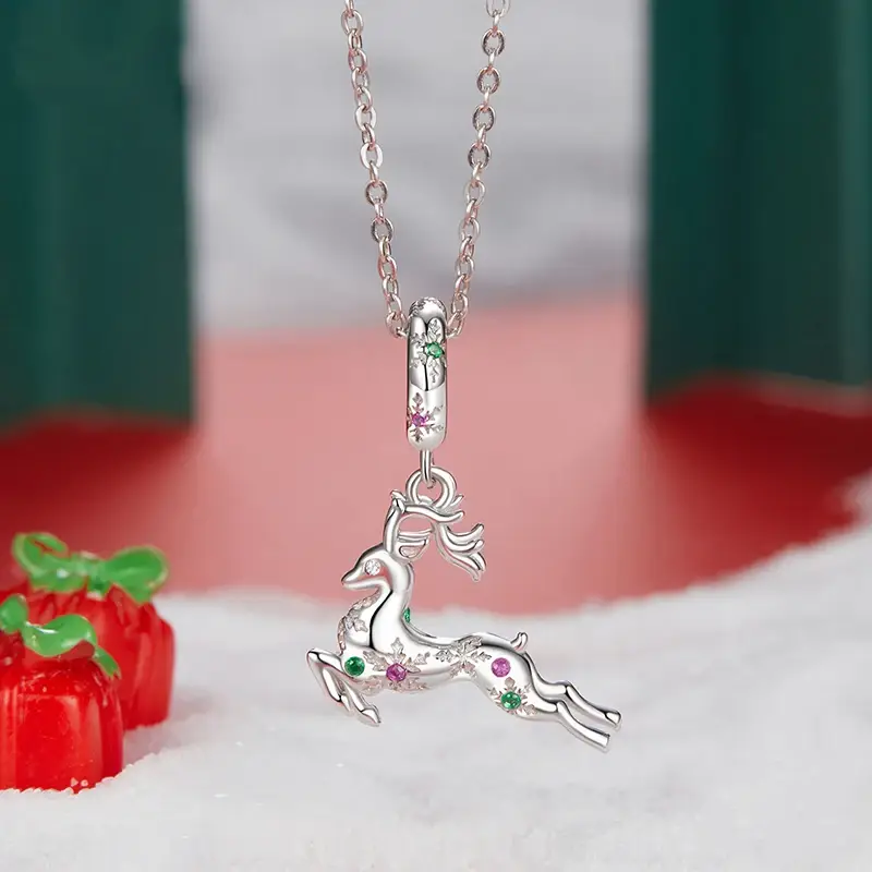 Beautiful Reindeer Dangle Charm | CZ