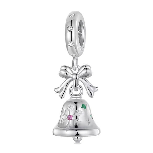 Petite Christmas Bell Dangle Charm | CZ