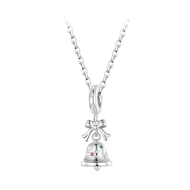 Petite Christmas Bell Dangle Charm | CZ