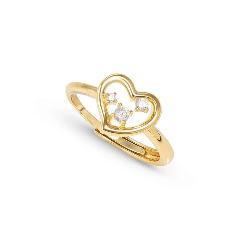 Dreams Beats Heart Ring in Gold with CZ