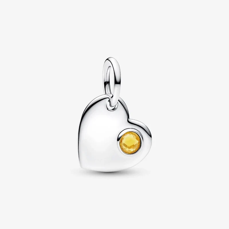 November Birthstone Engravable Heart Dangle Charms