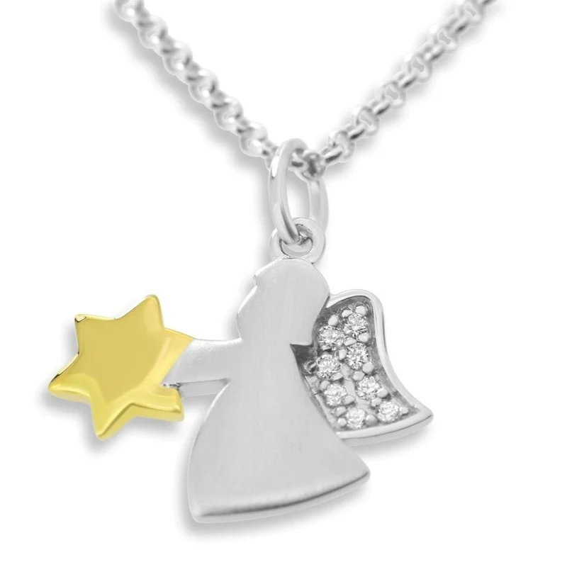 KETTE MIT ENGEL SCHUTZENGEL HALSKETTE MIT STERN KETTE MIT ENGELCHEN ANHÄNGER
