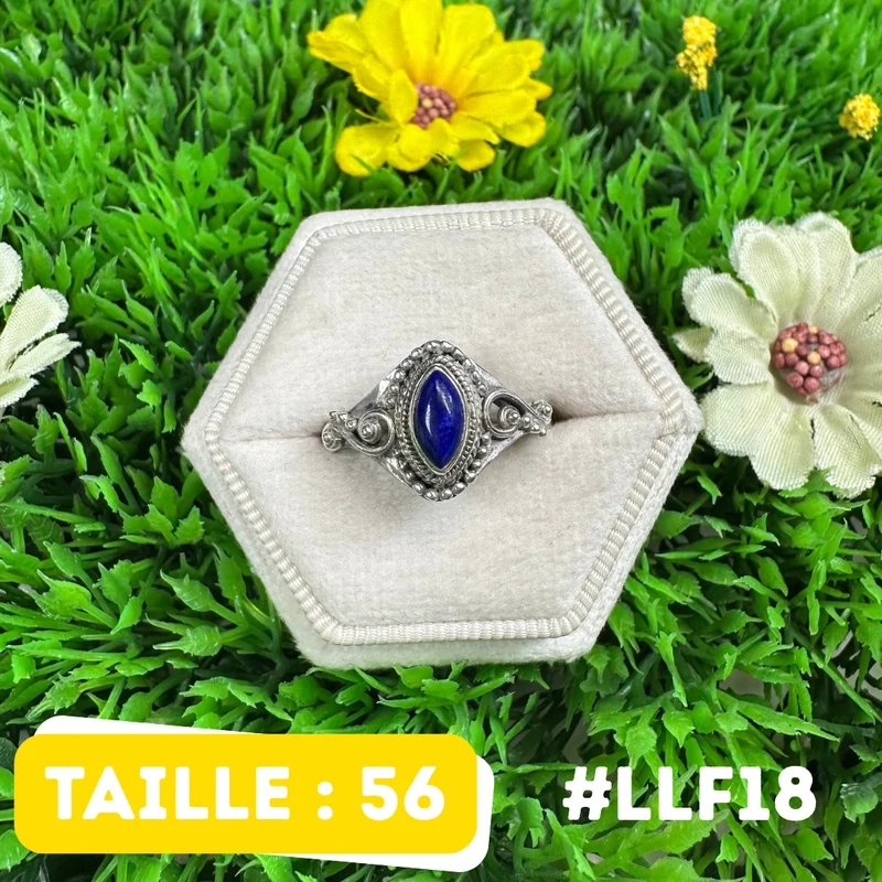 Ring aus 925er Sterlingsilber mit Lapislazuli #LLF18