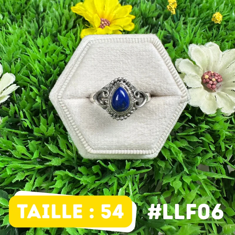 Ring aus 925er Sterlingsilber mit Lapislazuli #LLF06