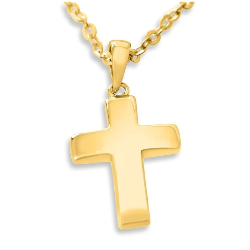 KREUZ KETTE TAUFE GOLD HALSKETTE ZUR TAUFE KREUZ SCHMUCK TAUFGESCHENK GRAVUR