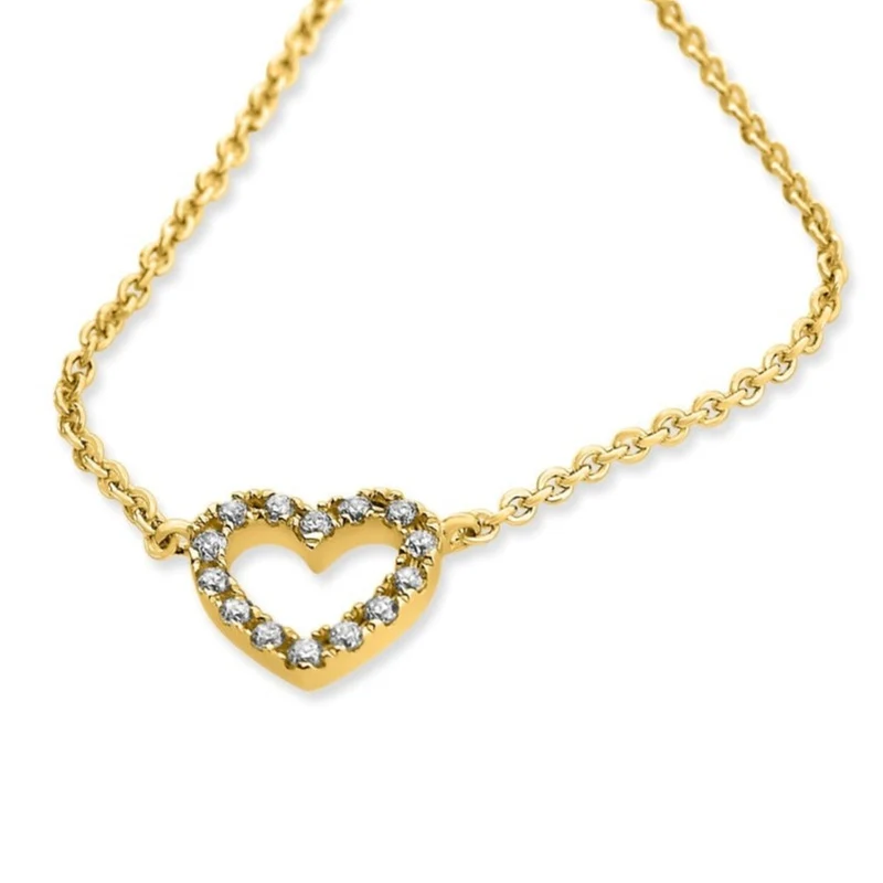 ELEGANTE KETTE VERGOLDET MIT HERZ, ZIRKONIA HERZ ANHÄNGER