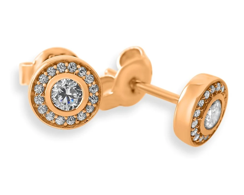 GLÄNZENDE OHRSTECKER ROSÉ VERGOLDET, ELEGANTE OHRSTECKER