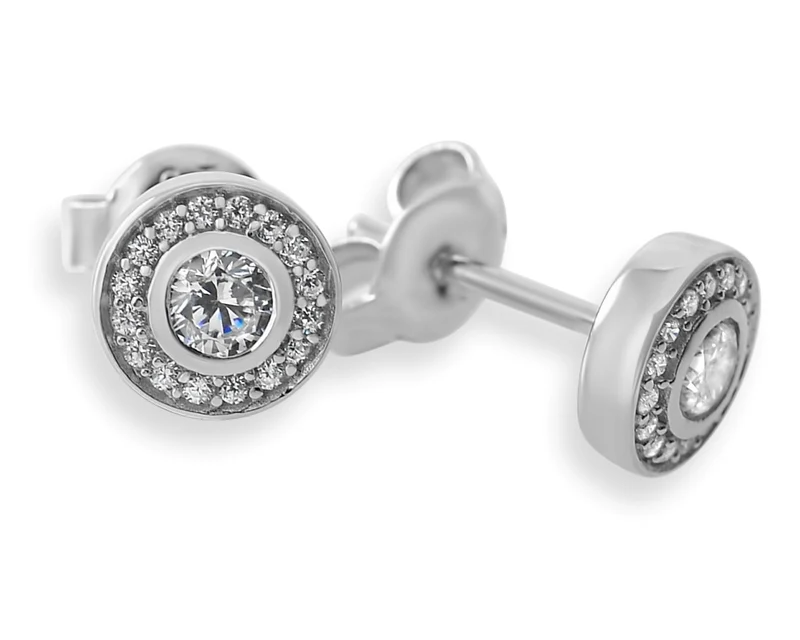 RUNDE OHRSTECKER, 925 SILBER, GLÄNZENDE OHRSTECKER