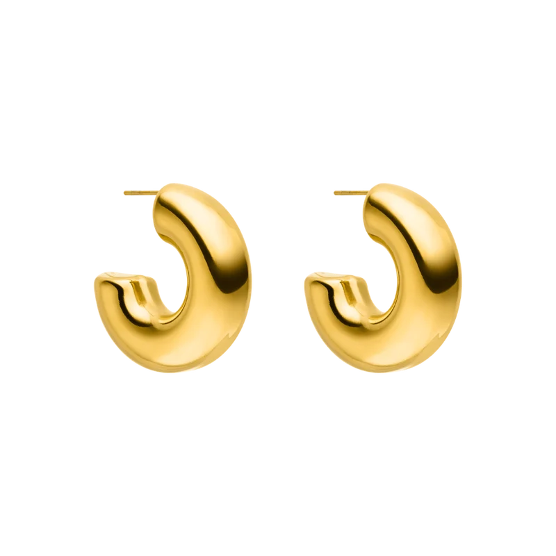 BOLD HOOP OHRRINGE 18K VERGOLDET - SMALL