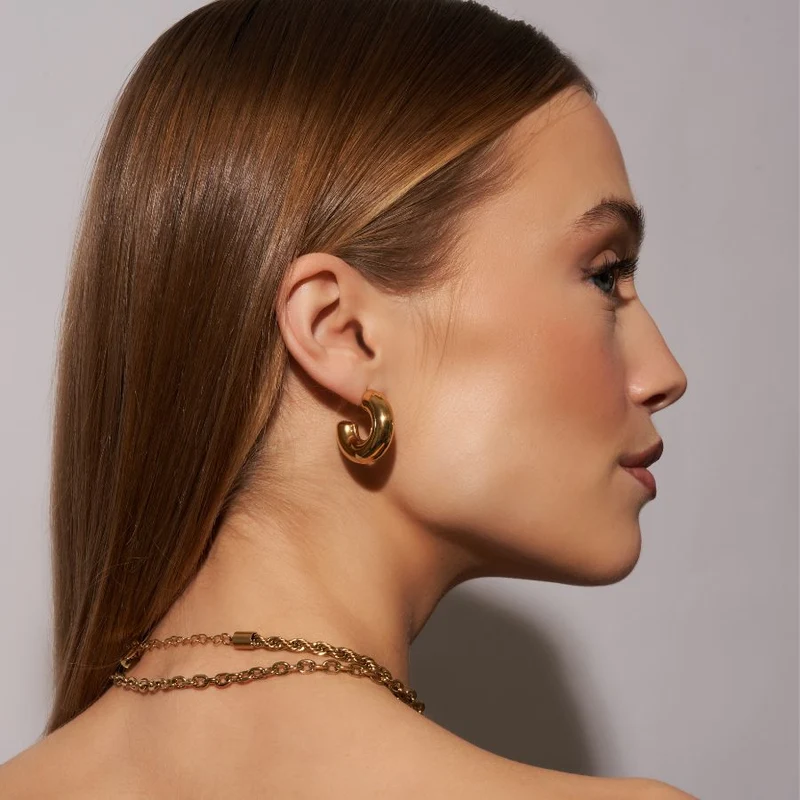 BOLD HOOP OHRRINGE 18K VERGOLDET - SMALL