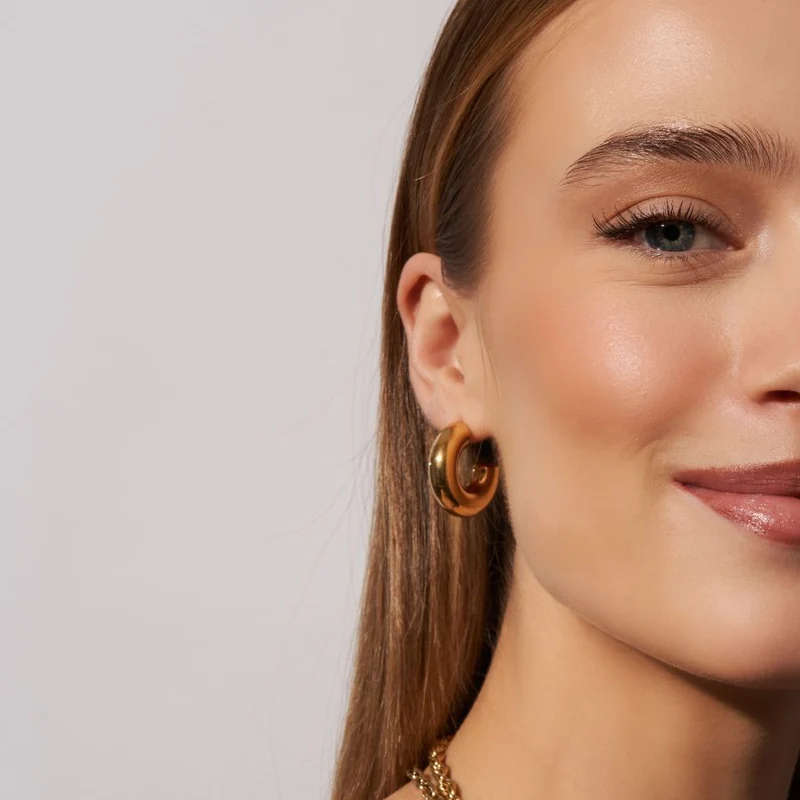 BOLD HOOP OHRRINGE 18K VERGOLDET - SMALL