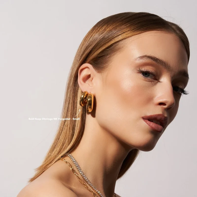 BOLD HOOP OHRRINGE 18K VERGOLDET - SMALL