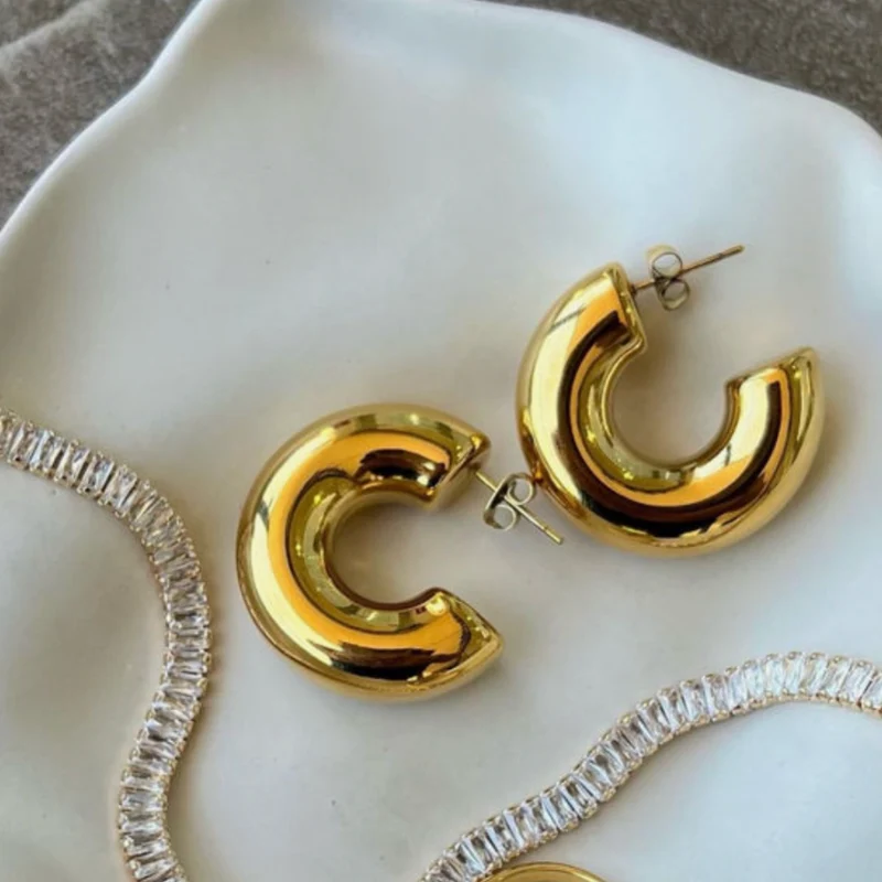 BOLD HOOP OHRRINGE 18K VERGOLDET - SMALL