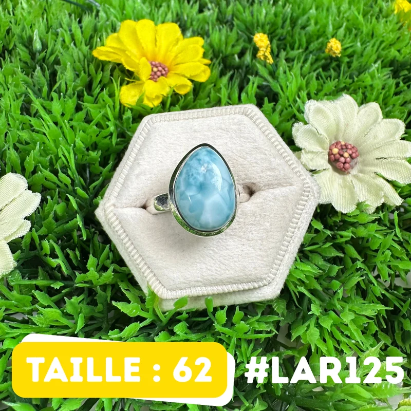 Larimar-Ring aus 925er Sterlingsilber #LAR125