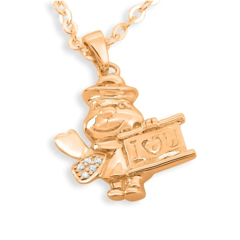 TEDDY KETTE ROSÉ VERGOLDET, SCHMUCK MIT ZIRKONIA, DAMENKETTE ROSÉ