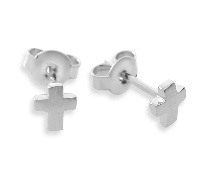 KREUZ OHRSTECKER SILBER, OHRSTECKER MASSIV, SILBERSCHMUCK ONLINE