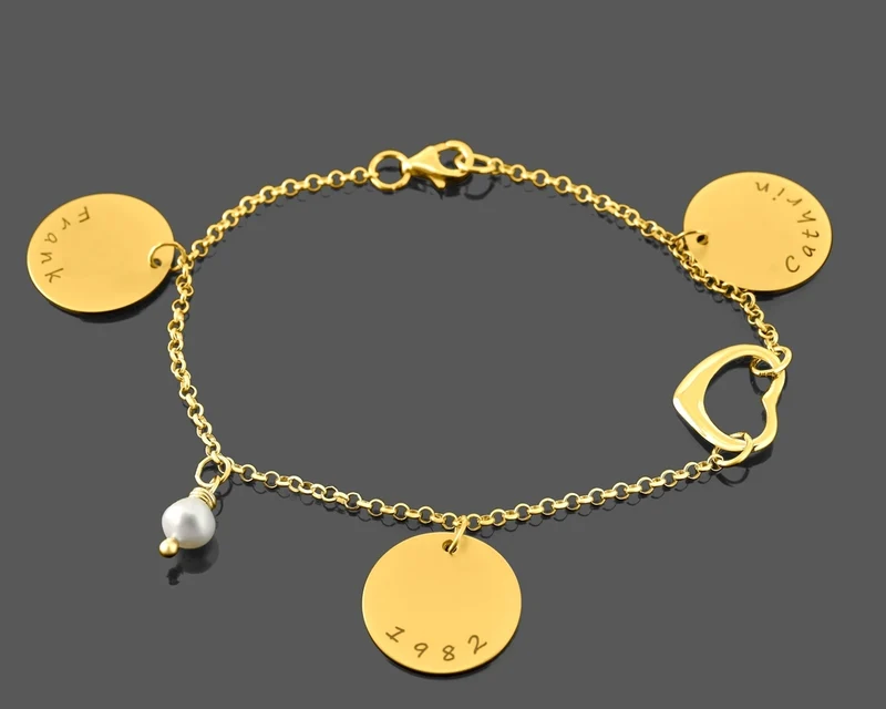 ARMBAND VERGOLDET, NAMENSARMBAND, DAMENSCHMUCK