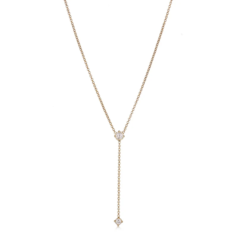 Y-Kette | Zirkonia (Weiß)