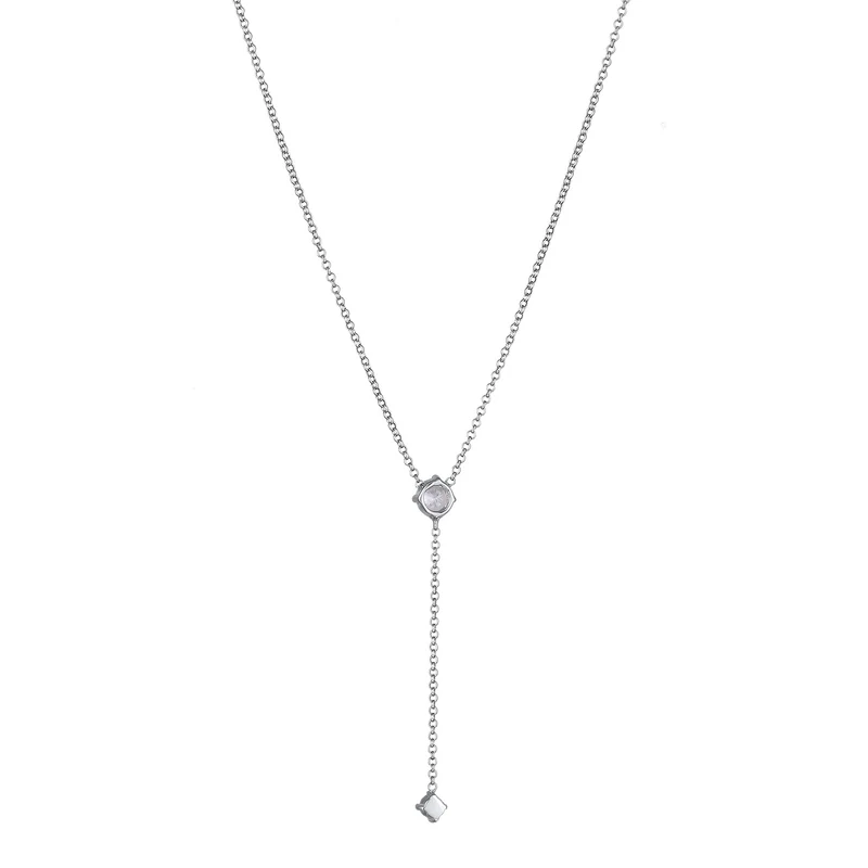 Y-Kette | Zirkonia (Weiß)
