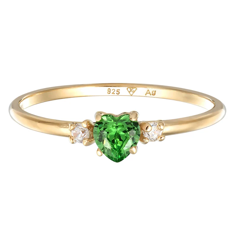 Ring Herz | Zirkonia (Grün)