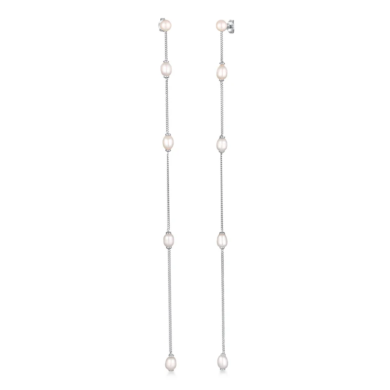 Ohrstecker Chain | Süßwasserzuchtperlen