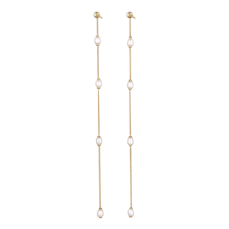 Ohrstecker Chain | Süßwasserzuchtperlen
