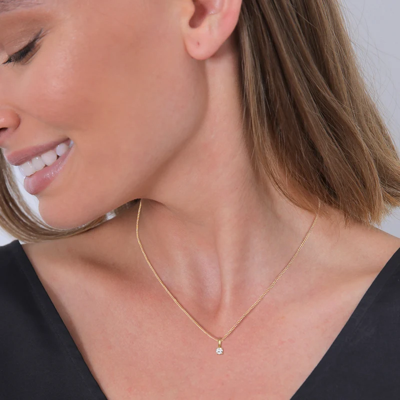 Halskette | Laborgezüchteter Diamant (Weiß, 0.034 ct)
