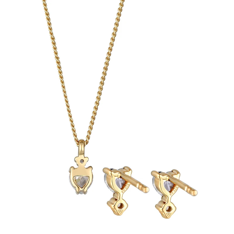 Schmuckset Herz | Zirkonia (Rot)