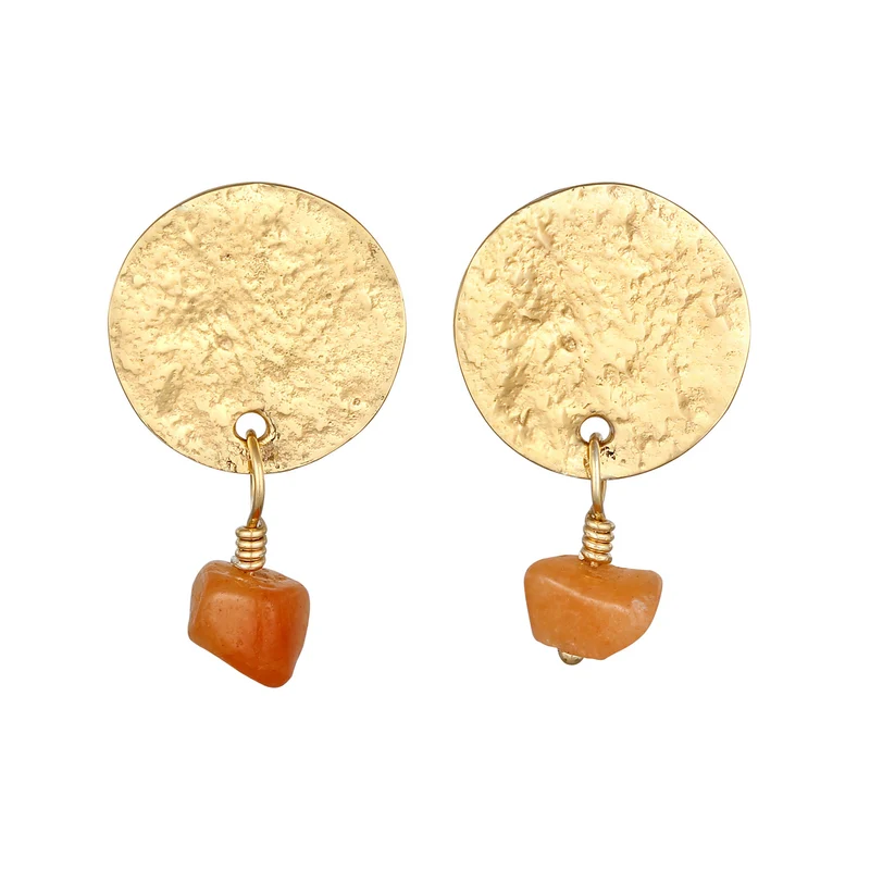 Ohrstecker Plättchen | Aventurin (Braun)