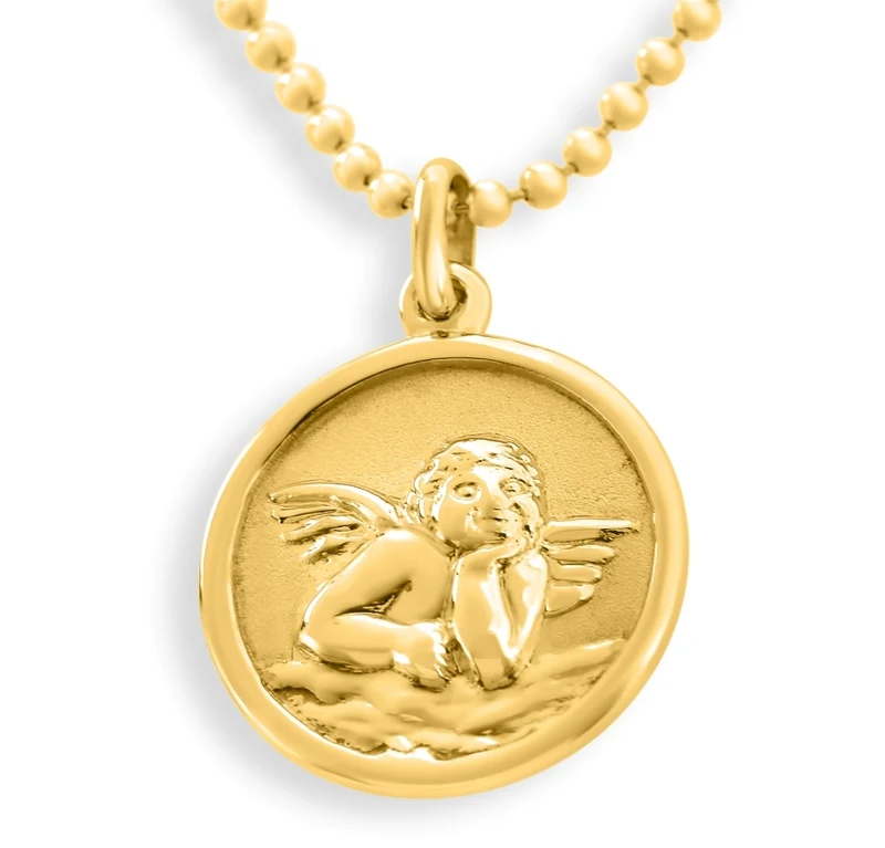 ENGEL SCHMUCK, SCHUTZENGEL KETTE, KETTE MIT ENGEL ANHÄNGER VERGOLDET