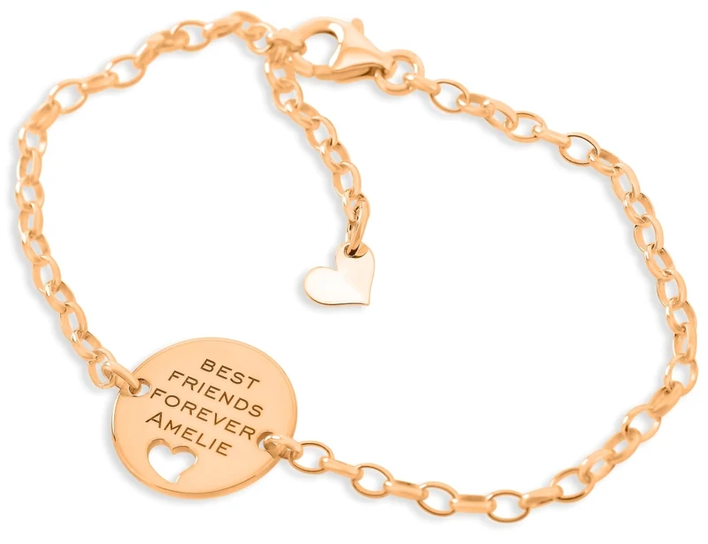 ARMBAND ROSÉ VERGOLDET HERZ GESCHENK GRAVUR