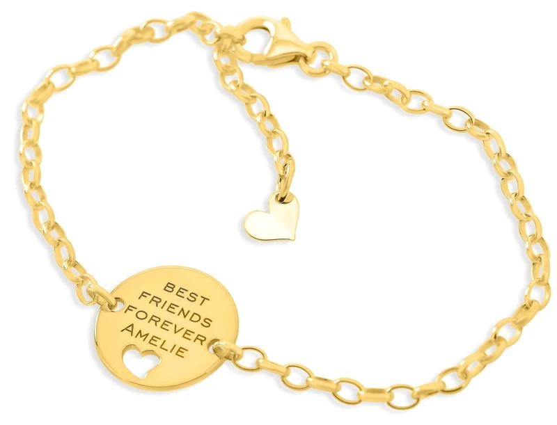 BESTE FREUNDE ARMBAND GOLD FREUNDSCHAFT SCHMUCK GOLDARMBAND GRAVUR