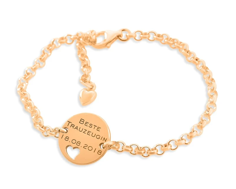TRAUZEUGIN GESCHENK SCHMUCK ROSÉ VERGOLDET HOCHZEITSGESCHENK ARMBAND