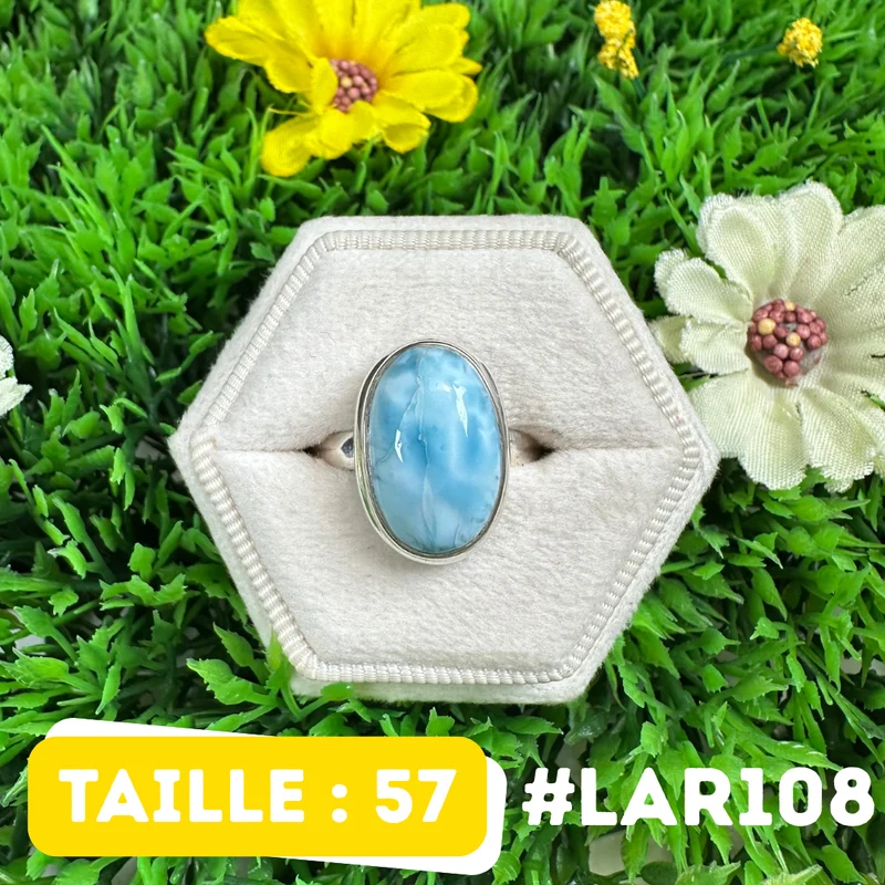 Larimar-Ring aus 925er Sterlingsilber #LAR108